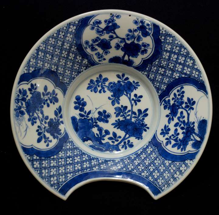 Blue and White Barbers Bowl - Kangxi period